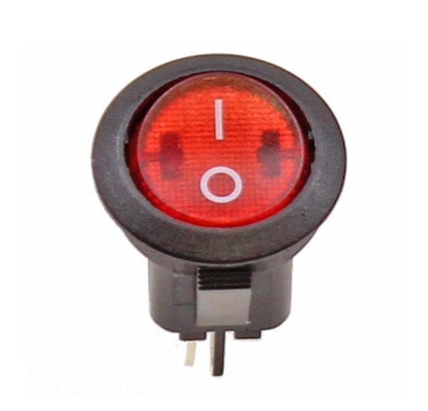 Schakelaar UNI AAN/UIT Rond 20mm Rood Elec