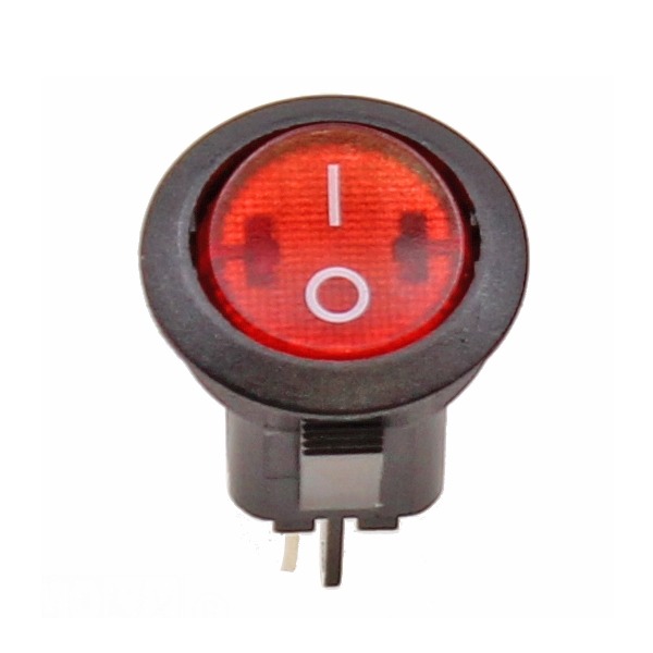 Schakelaar UNI AAN/UIT Rond 20mm Rood Elec