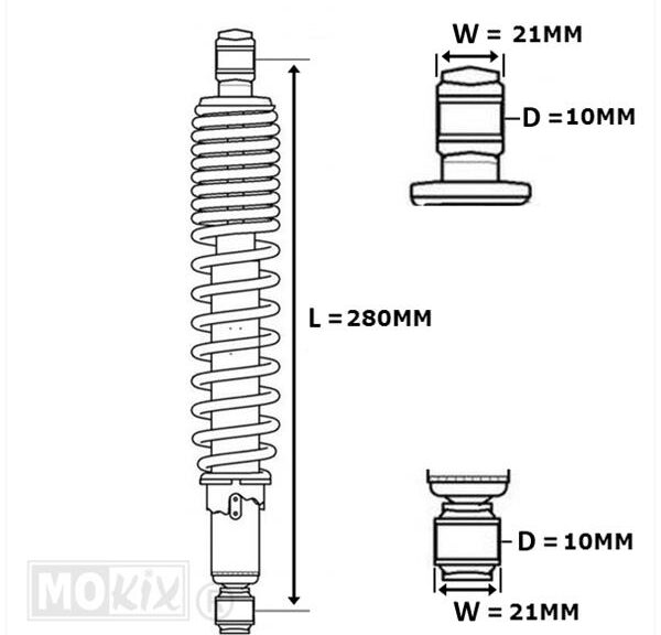 Schokbrekerset MKX  280mm Zwart
