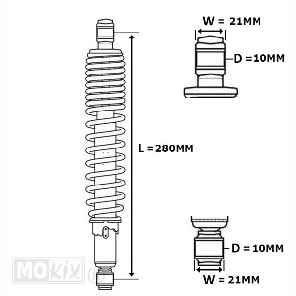 Schokbrekerset MKX 280mm Zwart