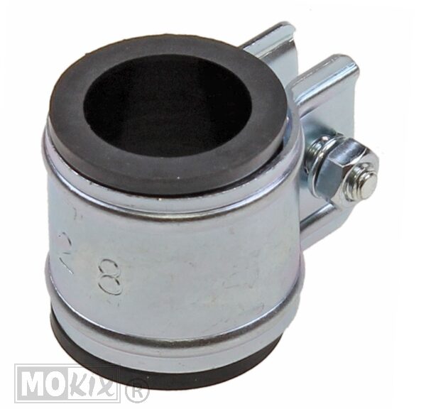 Uitlaatklem Bocht UNI 28mm MET Rubber UNI Sachs - Silex