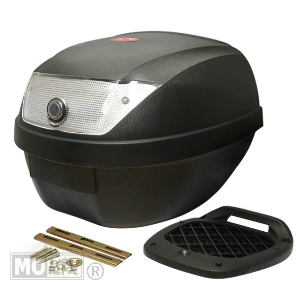 Topkoffer KXM WR 28L Zwart + Slede 38.5x38.5x29.0