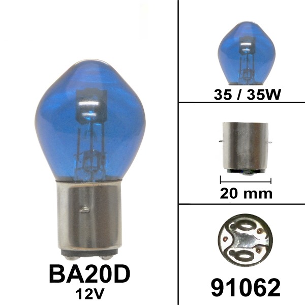 Lamp BA20D 12V 35/35W Blauw Paint (1) - Bollard