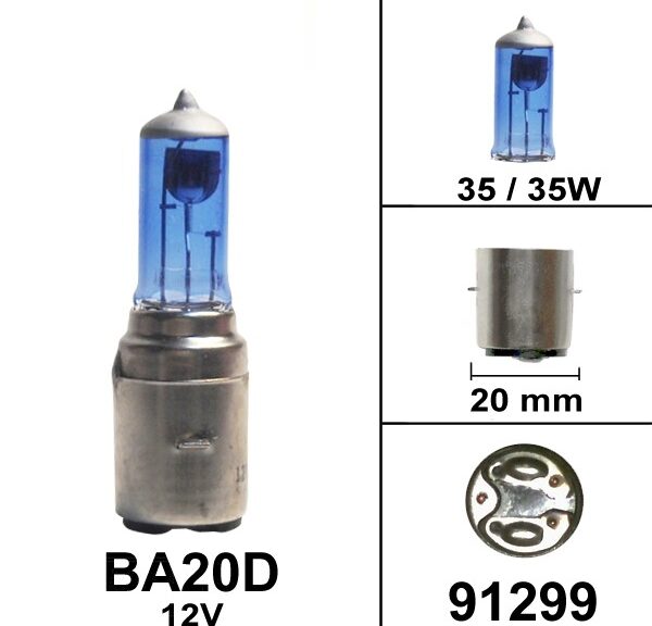 Lamp BA20D 12V 35/35W Halogeen S-White Flosser (1)