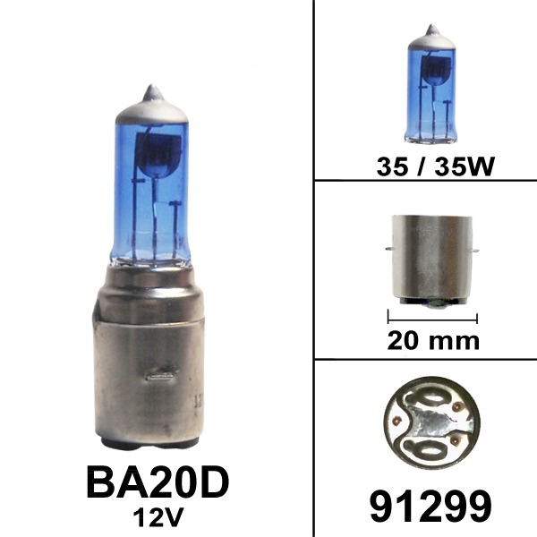 Lamp BA20D 12V 35/35W Halogeen S-White Flosser (1)