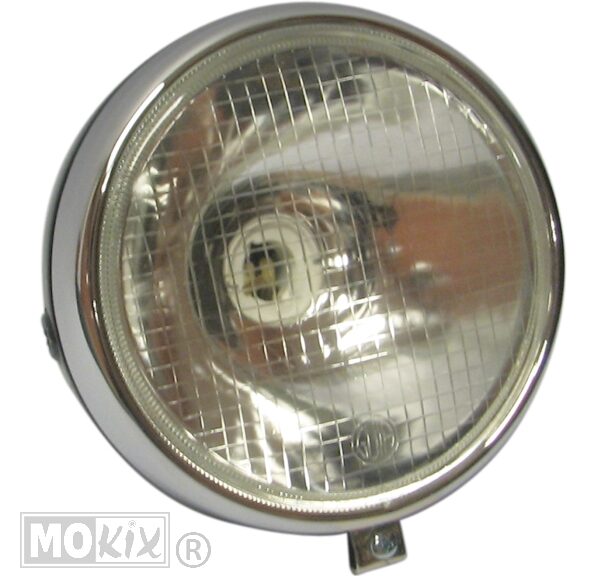 Faro Zundapp rotondo 17cm nero/cromo - Guia