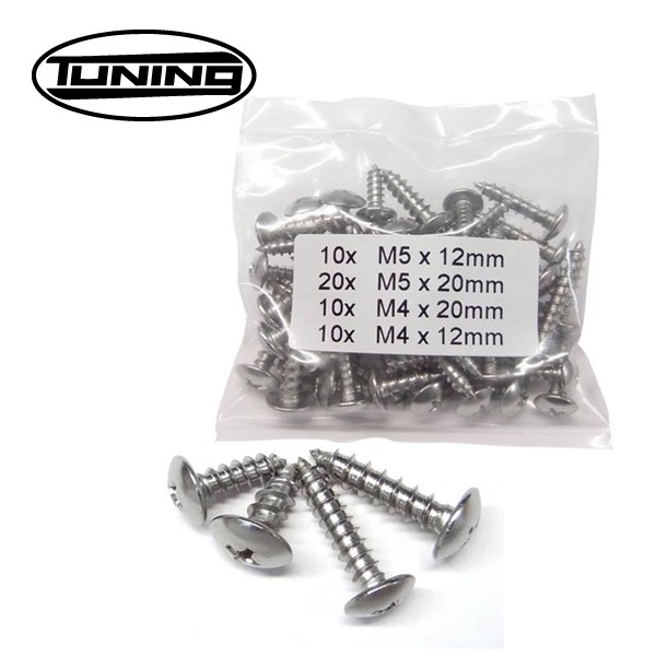 Parkerset Inox m4/m5 12/20mm Sortie 50stuks