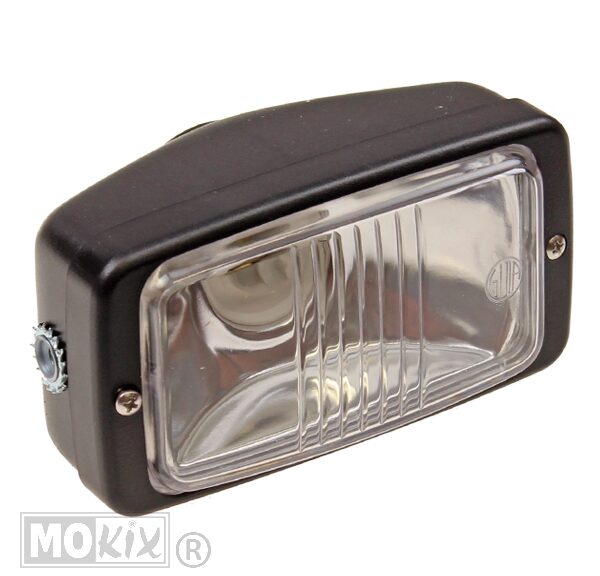 Koplamp UNI Rechthoek 14cm Zwart/Helder Guia