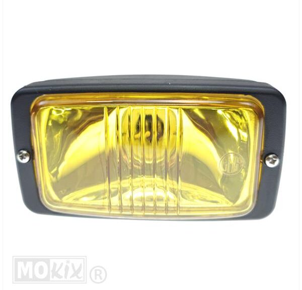 Koplamp UNI Rechthoek 14cm Guia Zwart/Geel