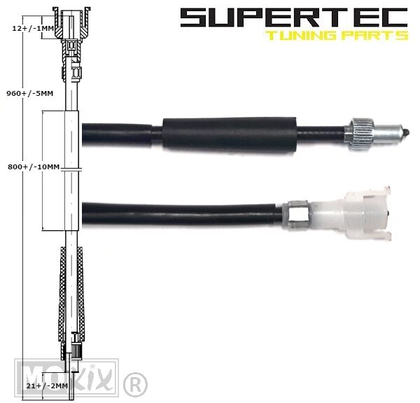 Kabel KM Teller Piaggio Typhoon 50-125/NRG ST - Supertec