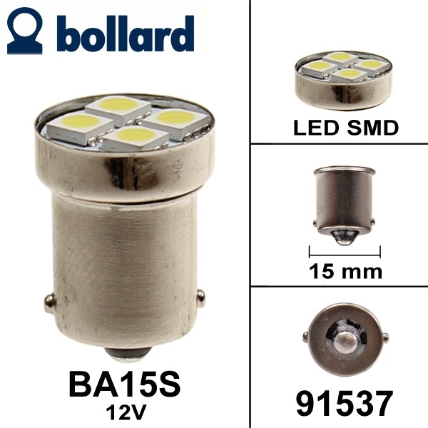 Lamp BA15S 12V LED SMD 18mm WIT (1)