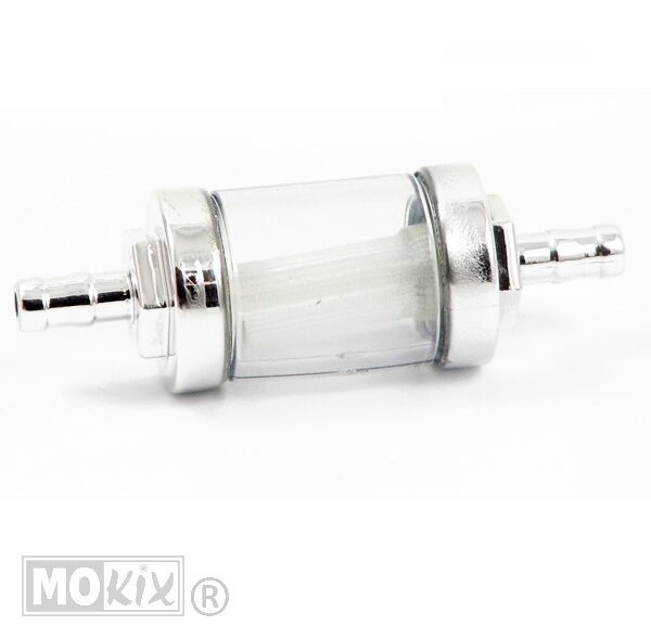 Benzinefilter PVC Glas/Chroom Voor 5mm Slang (1) - Supertec