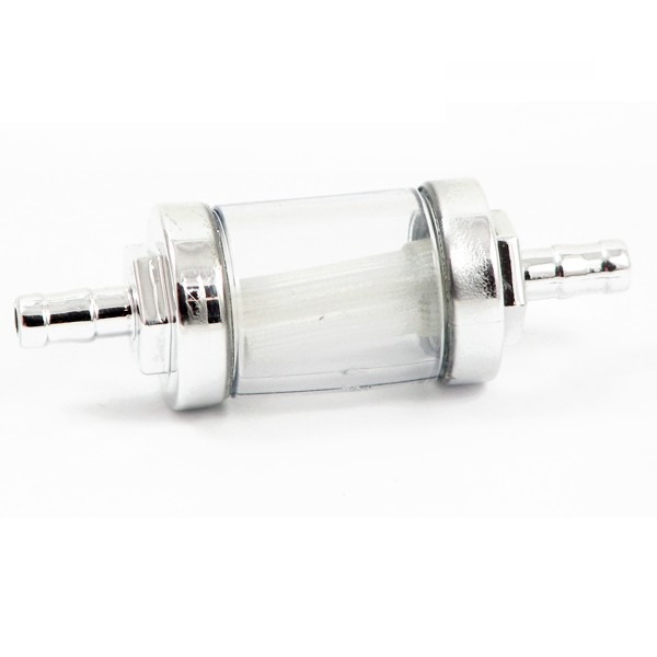 Benzinefilter PVC Glas/Chroom Voor 5mm Slang (1) - Supertec