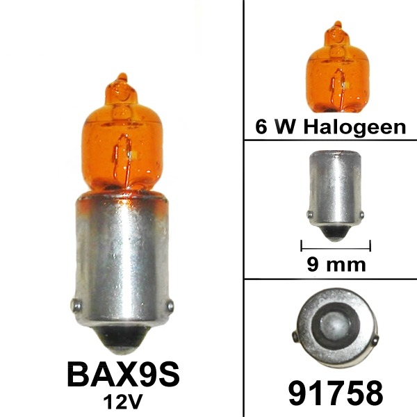 Lamp BAX9S H6W 12V 6W Halogeen Oranje (1) - Bollard