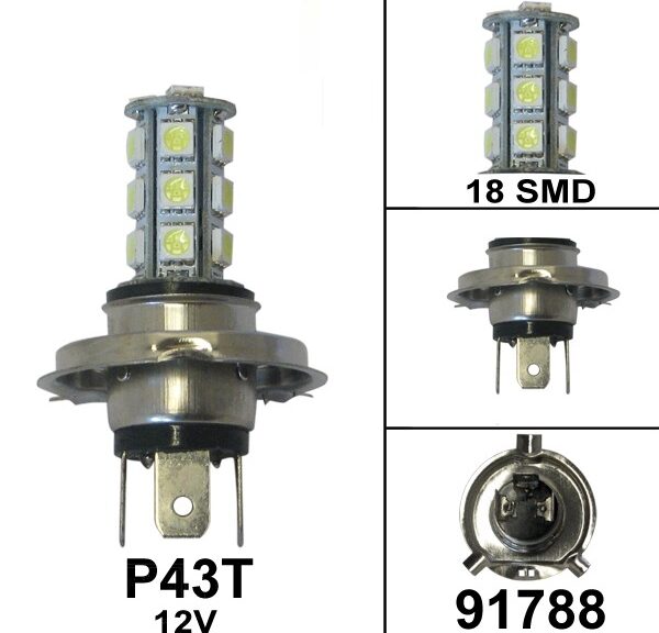 Lamp P43T 12V 18 SMD Bollard (1)