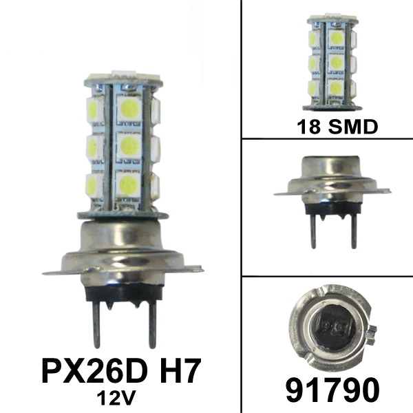 Lamp PX26D H7 12V 18 SMD Bollard (1)