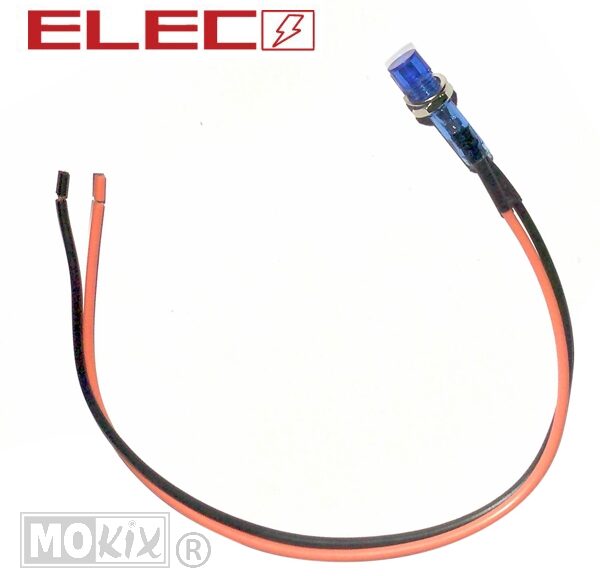 Controle Lamp MET Snoer  8mm 12V  Blauw