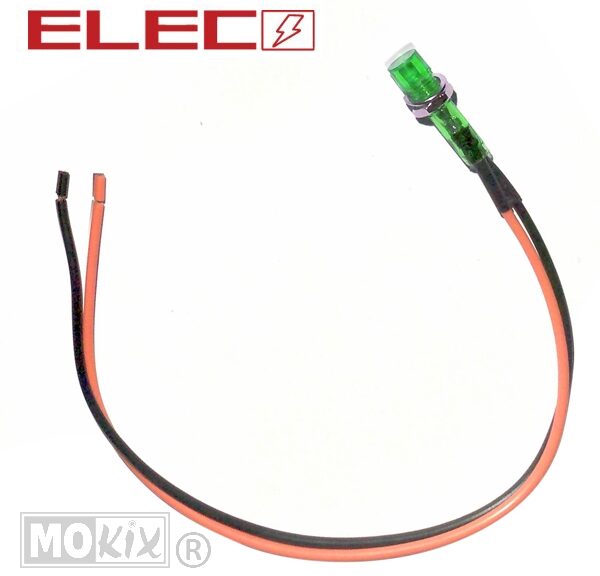 Controle Lamp MET Snoer  8mm 12V  Groen
