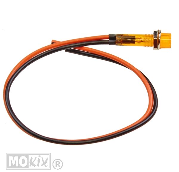 Controle Lamp MET Snoer  8mm 12V  Oranje