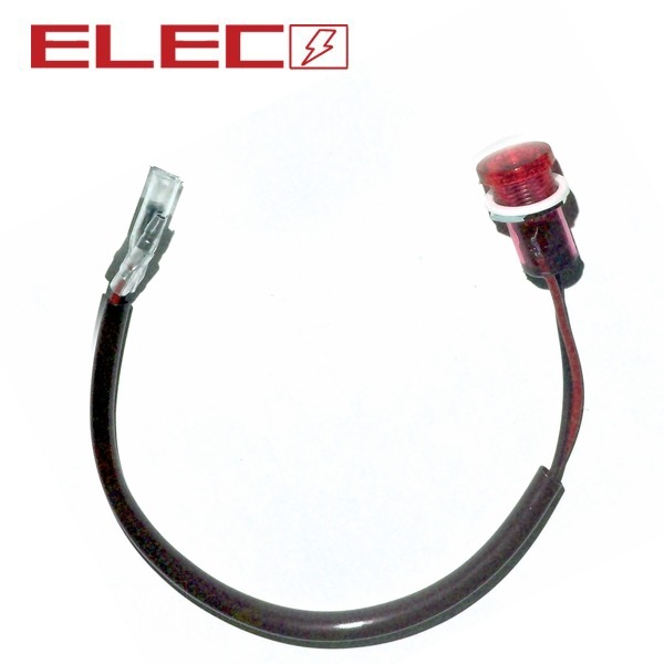 Controle Lamp MET Snoer 18mm 12V Rood