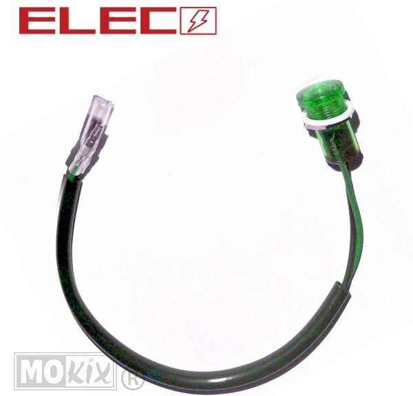 Controle Lamp MET Snoer  18mm 12V  Groen