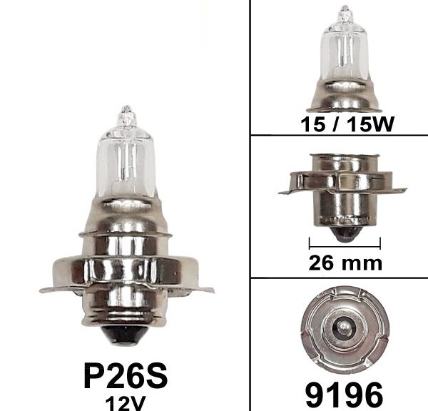 Lamp P26S 12V 15W Halogeen (1)