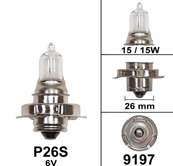 Lamp P26S 6V 15W Halogeen (1)