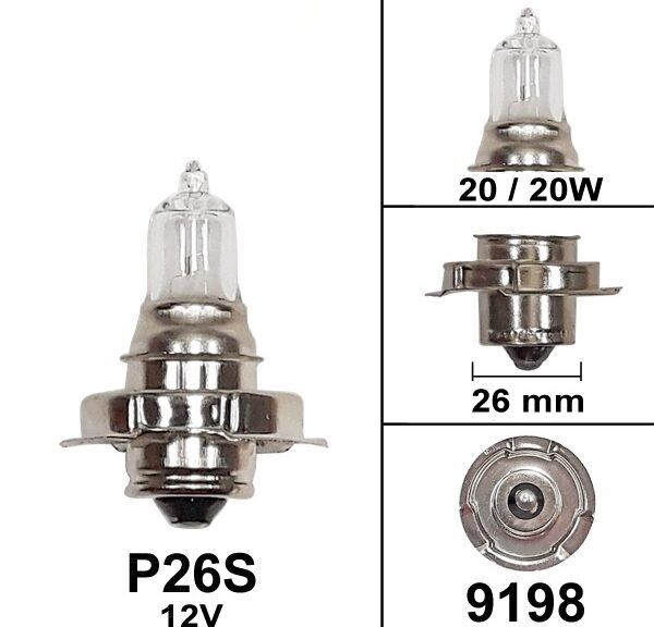 Lamp P26S 12V 20W Halogeen (1)