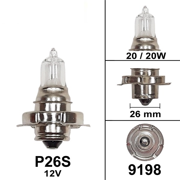 Lamp P26S 12V 20W Halogeen (1)