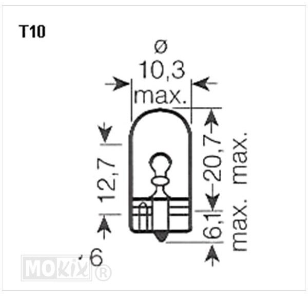 Lamp T10 12V  2W Wedge Osram CE (1)