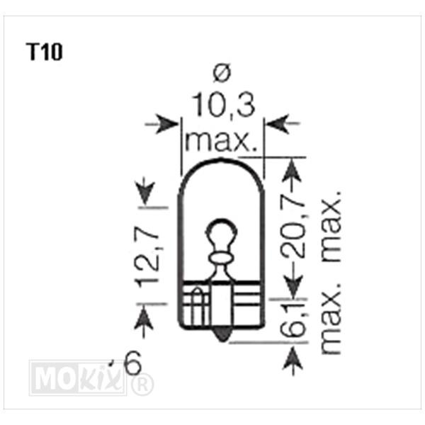 Lamp T10 12V 2W Wedge Osram CE (1)