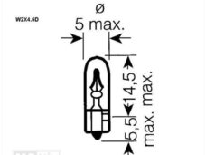 Lamp T05 W2x4.6D 12V 2.0W Osram CE Keur (1)