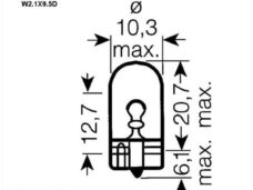 Lamp T10 W2.1x9.5D 12V 5W Osram CE Keur (1)