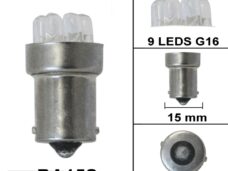 Lamp BA15S 12V 9 Leds G16 Oranje (1) - Bollard