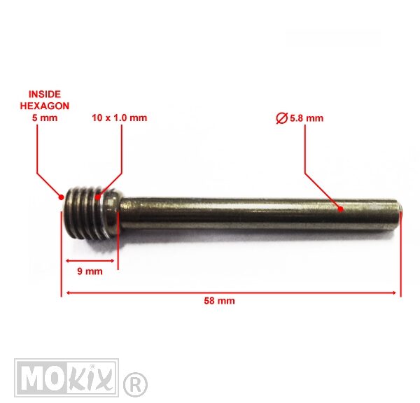 Remklauw Stift Voor China Classic LX /Agility 58mm - Supertec