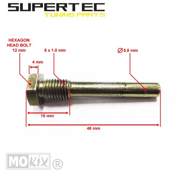 Remklauw Stift Voor Peugeot Viva City 3 48mm - Supertec