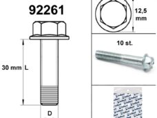 Flens Carter Bouten SW 8 M6x 30  Blank  10st - Bollard