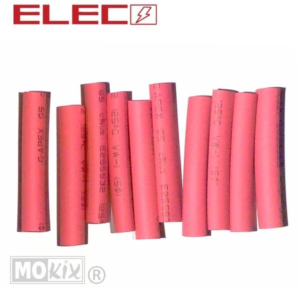 Krimpkous 5.0mm X 40mm Rood 10st