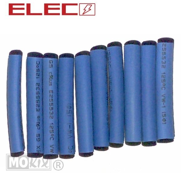 Krimpkous 5.0mm X 40mm Blauw 10st