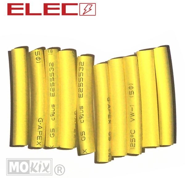 Krimpkous 5.0mm X 40mm Geel 10st