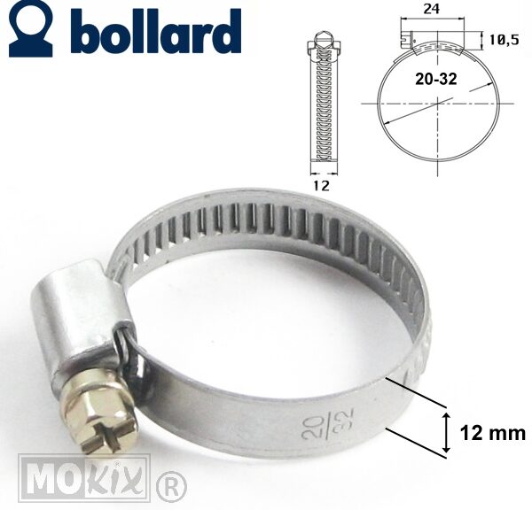 Slangklem 12mm RVS 20x32mm Per Stuk - Bollard