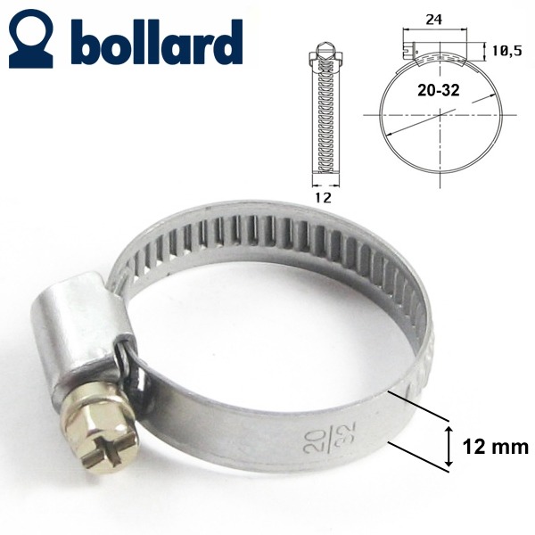 Slangklem 12mm RVS 20x32mm Per Stuk - Bollard