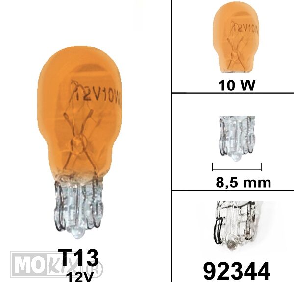 Lamp T13 12V 10W Oranje (1) - Bollard