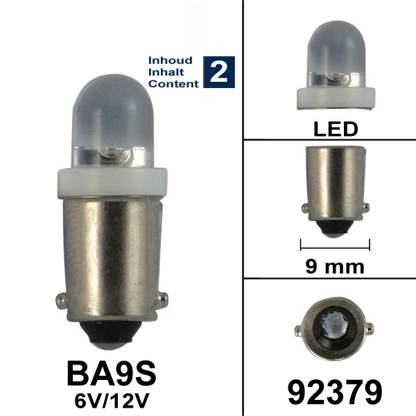 Lamp BA9S 6V/12V LED WIT Bollard (2)
