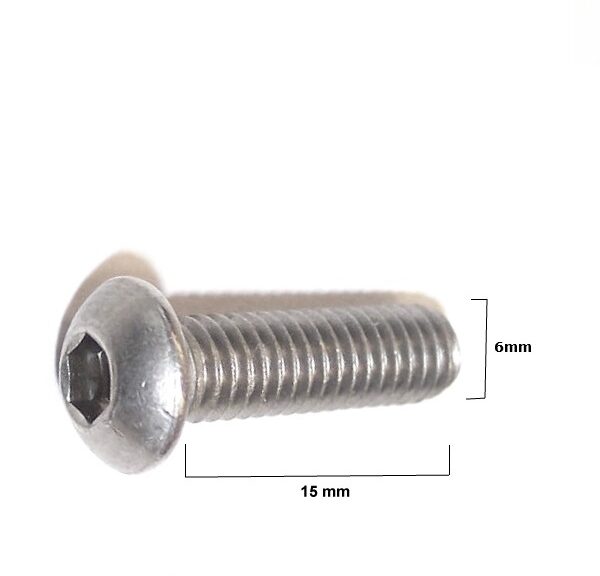 Remschijfinbusbout M6x15 Bolkop RVS (1) - Bollard