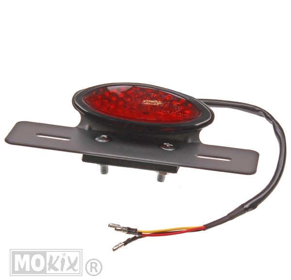 93193 ACHTERLICHT UNI OVAAL LED (ROOD) CE + STEUN ZWART