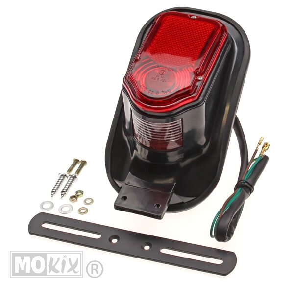 93198 ACHTERLICHT UNI OPBOUW MODEL (ROOD)  ZWART ELEC
