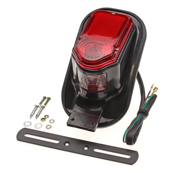 Achterlicht UNI Opbouw Model (Rood) Zwart Elec