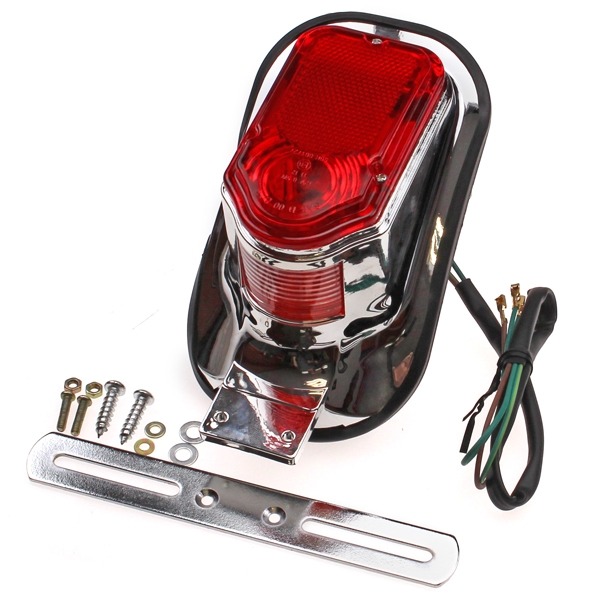 Achterlicht UNI Opbouw Model (Rood) Chroom Elec