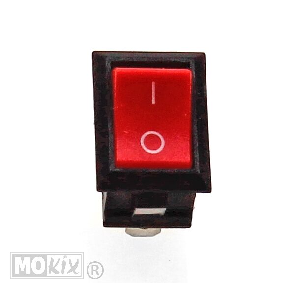 93321 SCHAKELAAR UNI AAN/UIT RECHTHOEK 20mm ROOD ELEC